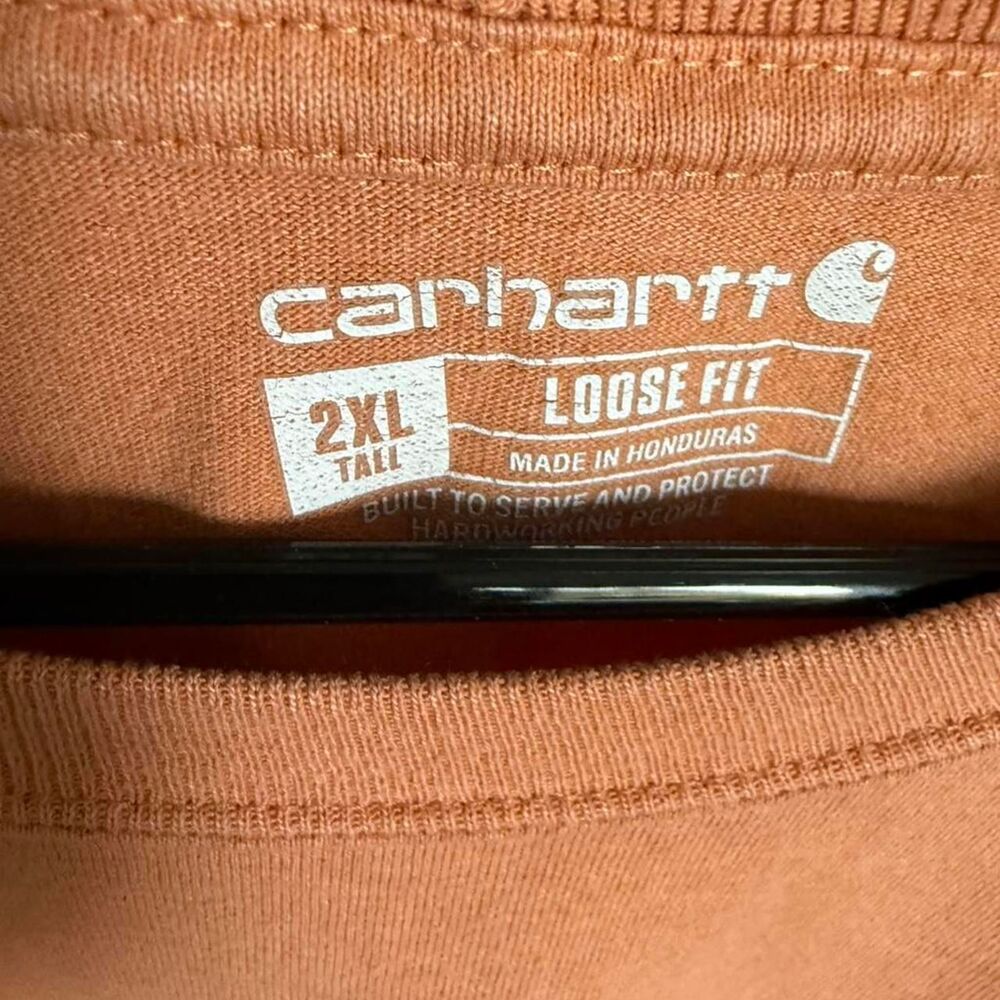 Carhartt Loose Fit Men's Orange Shirt XXL Tall - Picture 4 of 5
